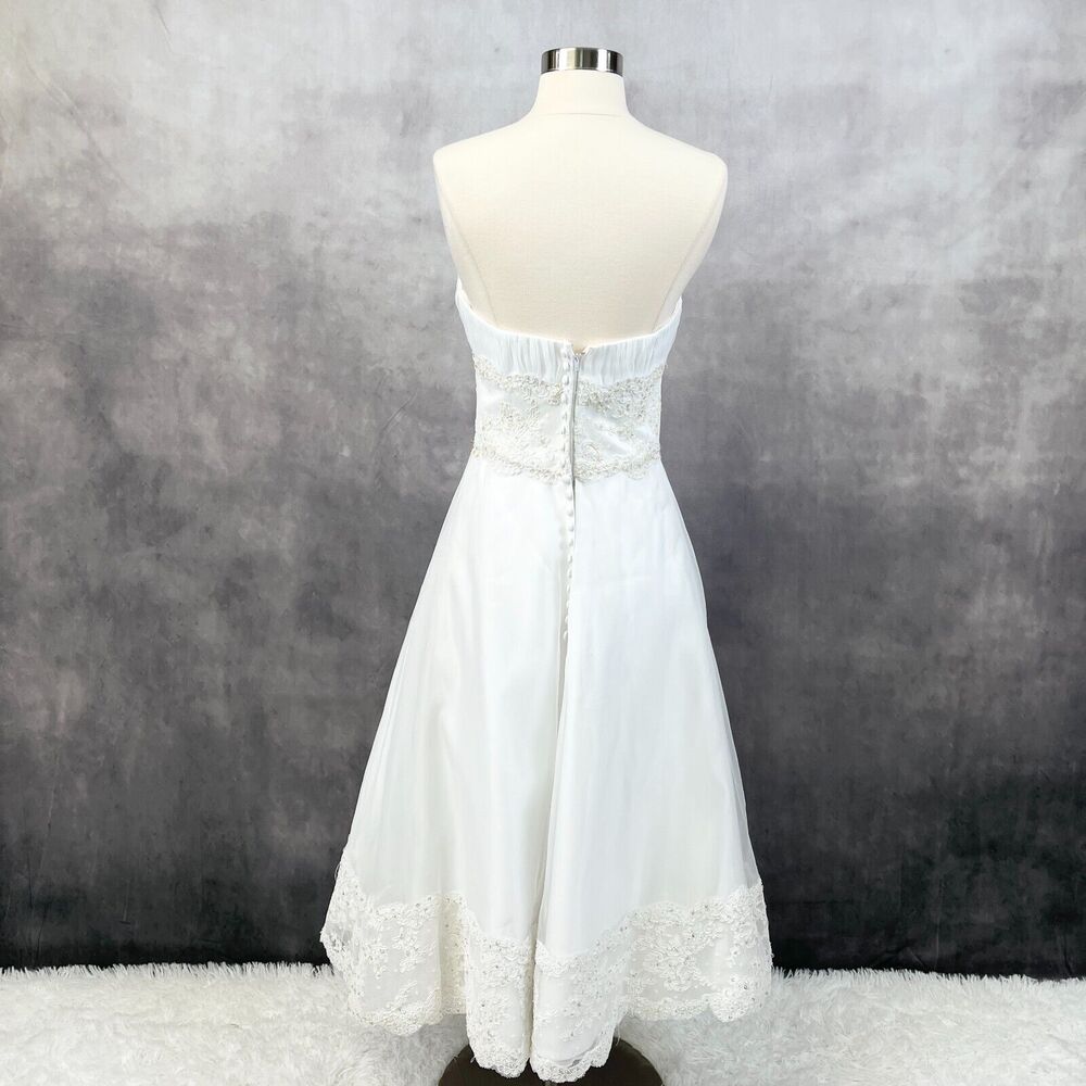 MoriLee by Madeline Gardner Womens Dress Size 4 Bridal Princess Cocktail Wedding - Picture 3 of 12